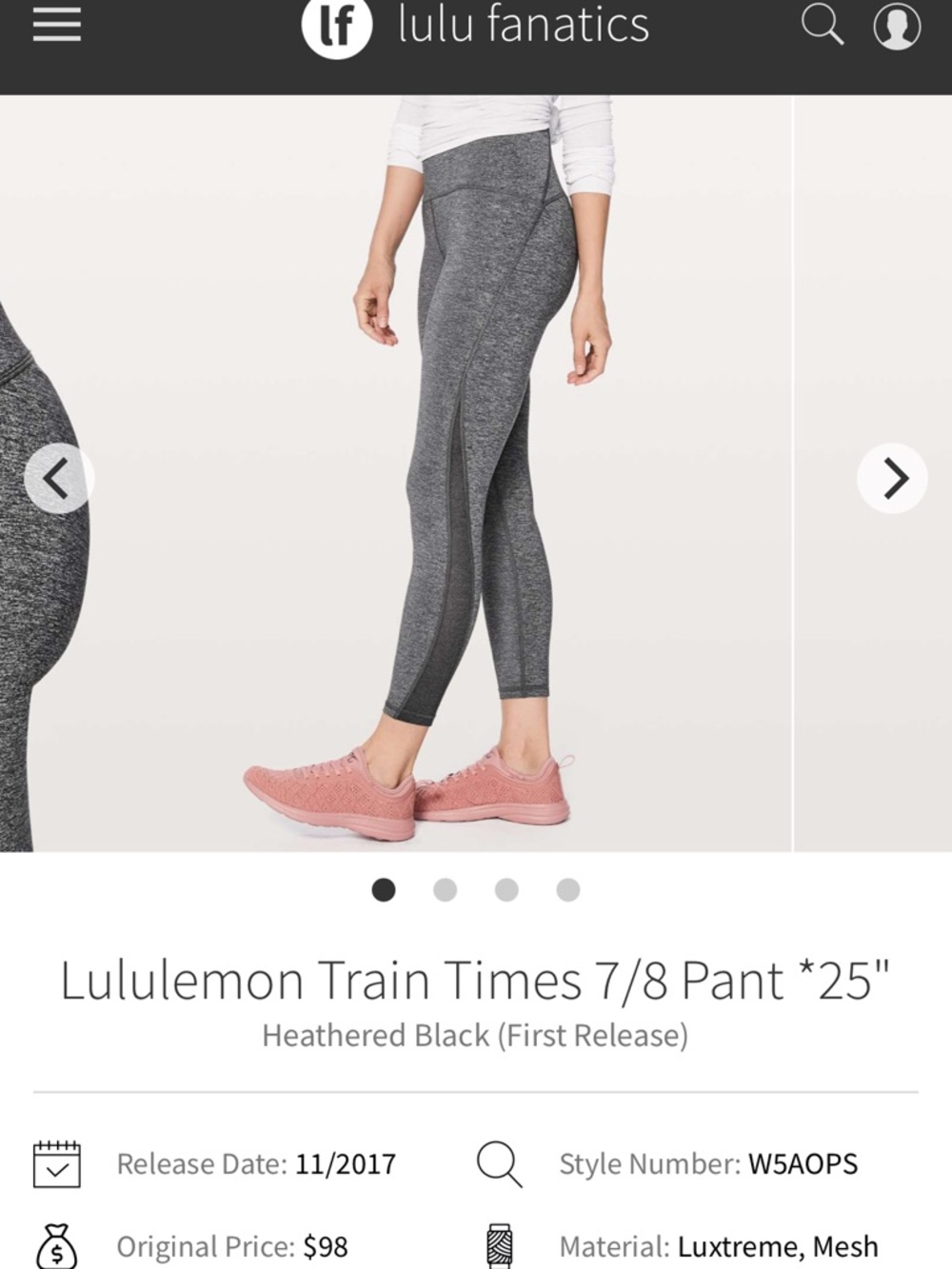 lululemon Train Times 7/8 Pant *25"